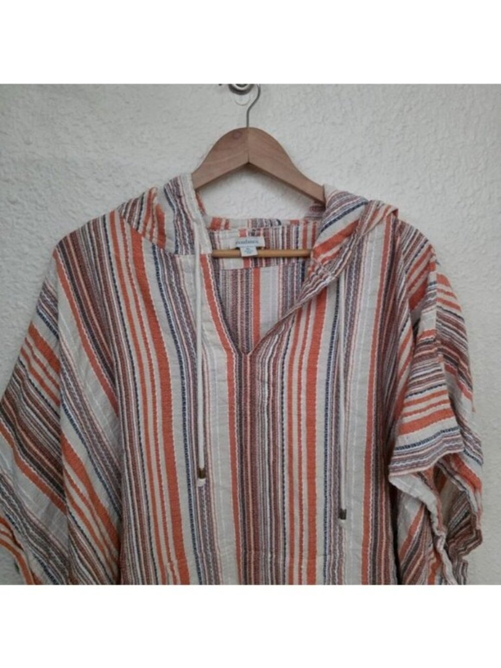 Sundance Beach Path Stripes Cover Up Hoodie Kimono Women's Size XL - Picture 2 of 8